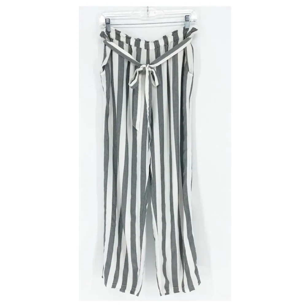 American Eagle High Rise Stripe Paperbag Pants Size Medium